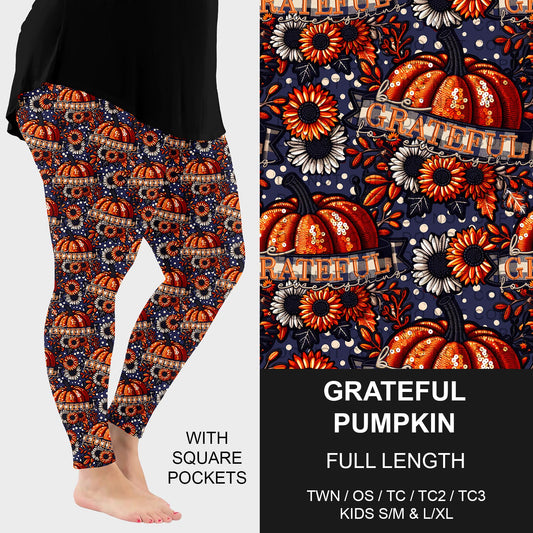 B250 - Preorder Grateful Pumpkin Leggings w/ Pockets (Closes 9/07. ETA early Nov.)