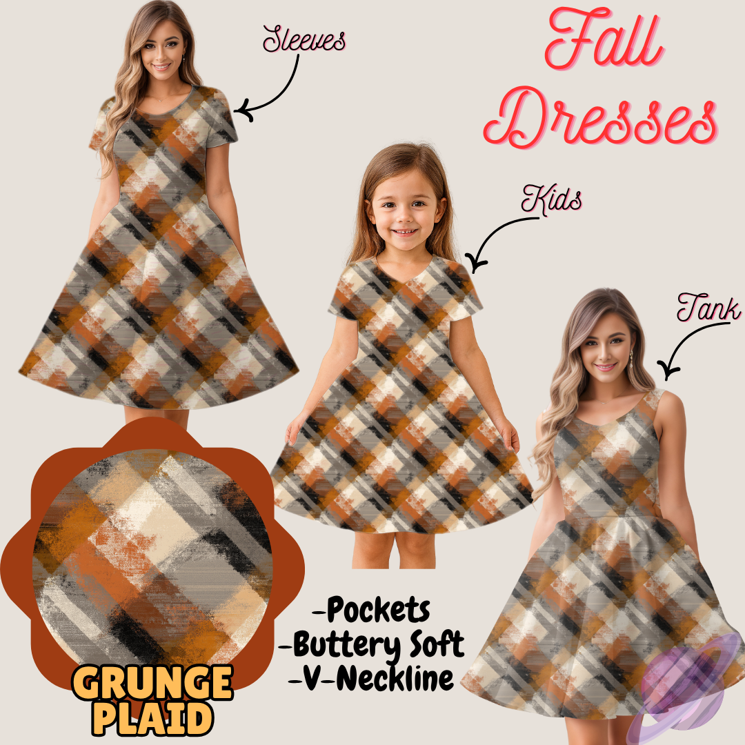 GRUNGE PLAID- FALL DRESS PREORDER- CLOSING 9/12