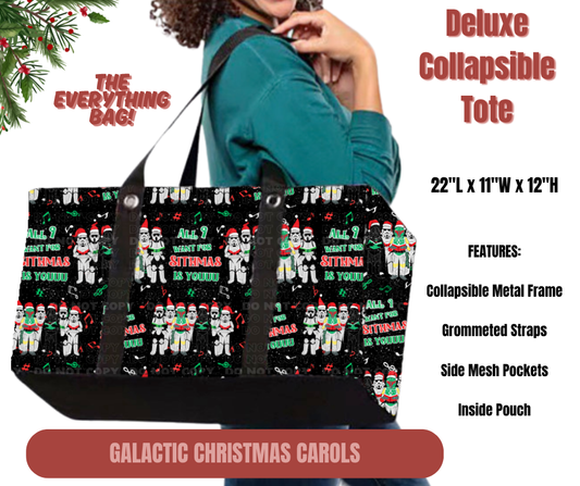 Preorder! Closes 9/1. ETA Dec. Galactic Christmas Carols Collapsible Tote