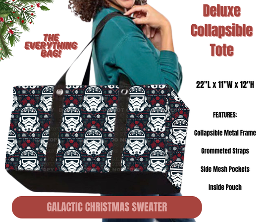 Preorder! Closes 9/1. ETA Dec. Galactic Christmas Sweater Collapsible Tote