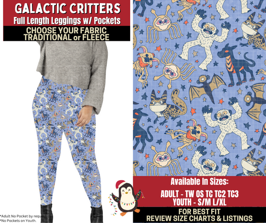 Preorder! Closes 9/4. ETA Dec. Galactic Critters Leggings Choose Fleece or Traditional