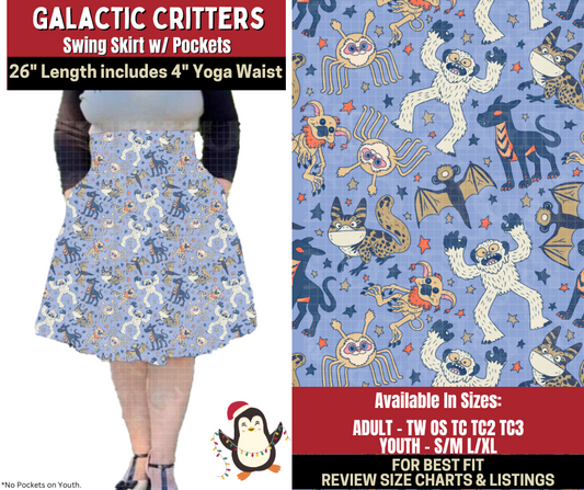Preorder! Closes 9/4. ETA Dec. Galactic Critters Swing Skirt