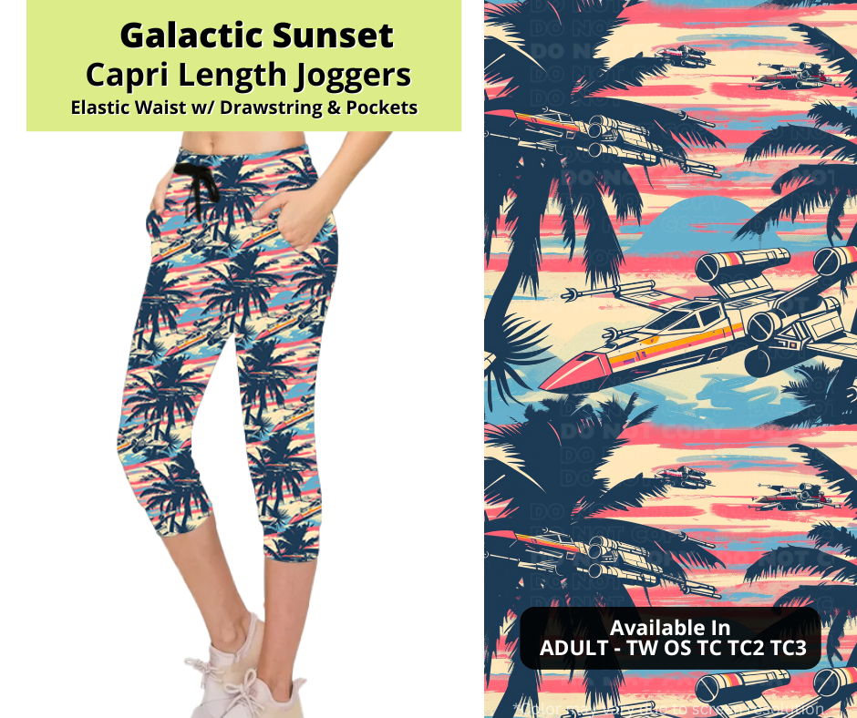 Preorder! Closes 3/24. ETA June. Galactic Sunset Jogger Capri