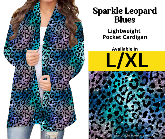 Sparkle Leopard Blues Pocket Cardigan