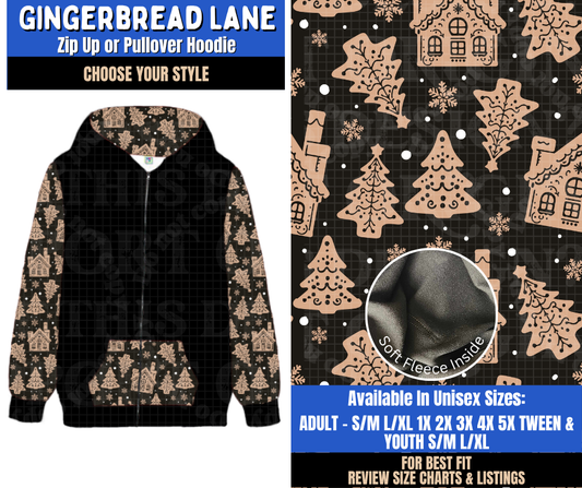Preorder! Closes 9/10. ETA Dec. Gingerbread Lane Zip-Up or Pullover Hoodie