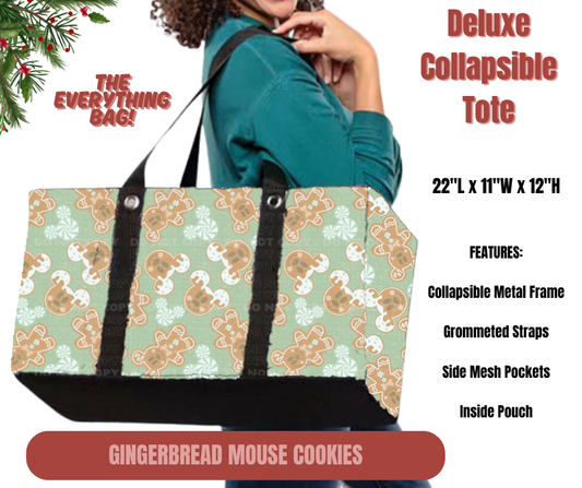Preorder! Closes 9/1. ETA Dec. Gingerbread Mouse Cookies Collapsible Tote