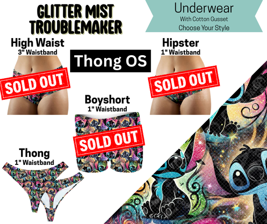 Glitter Mist Troublemaker Thong Underwear