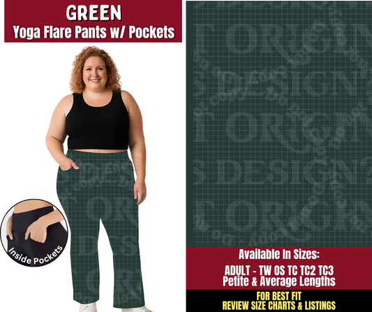 Preorder! Closes 8/24. ETA Nov. Green Yoga Flare Pants
