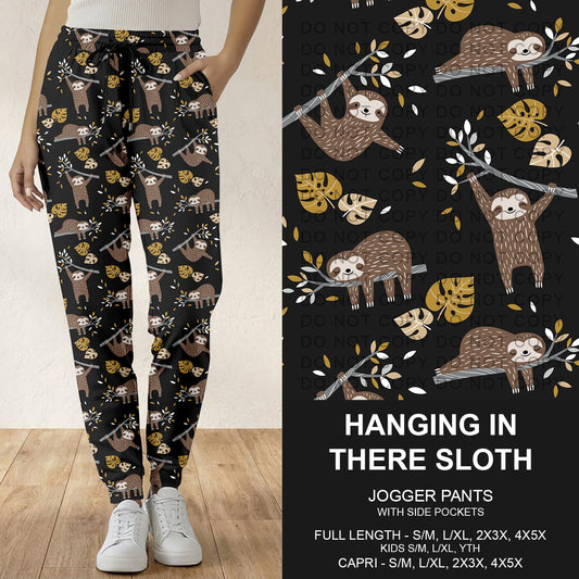 B296 - Preorder Hanging in There Sloth Joggers (Closes 6/21. ETA: late Aug.)