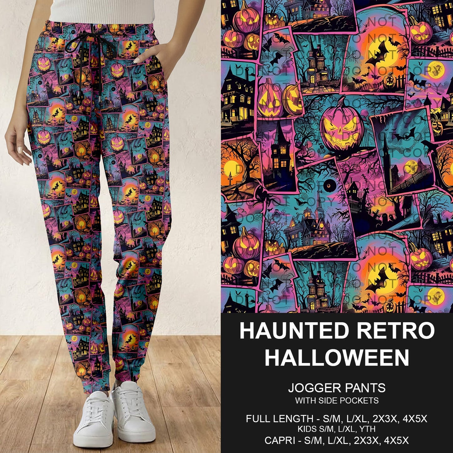B305 - Preorder Haunted Retro Halloween Joggers (Closes 8/02. ETA: early Oct.)