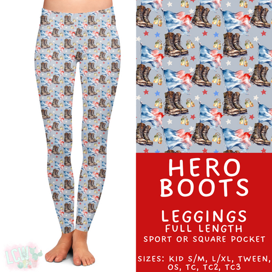 Ready to Ship - Hero Boots Full Length Leggings - Square Pocket TC