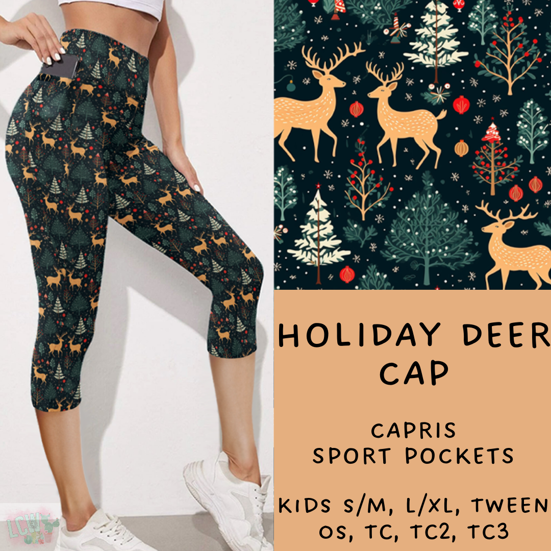 Ready To Ship - Holiday Deer  Leggings - Kids S/M