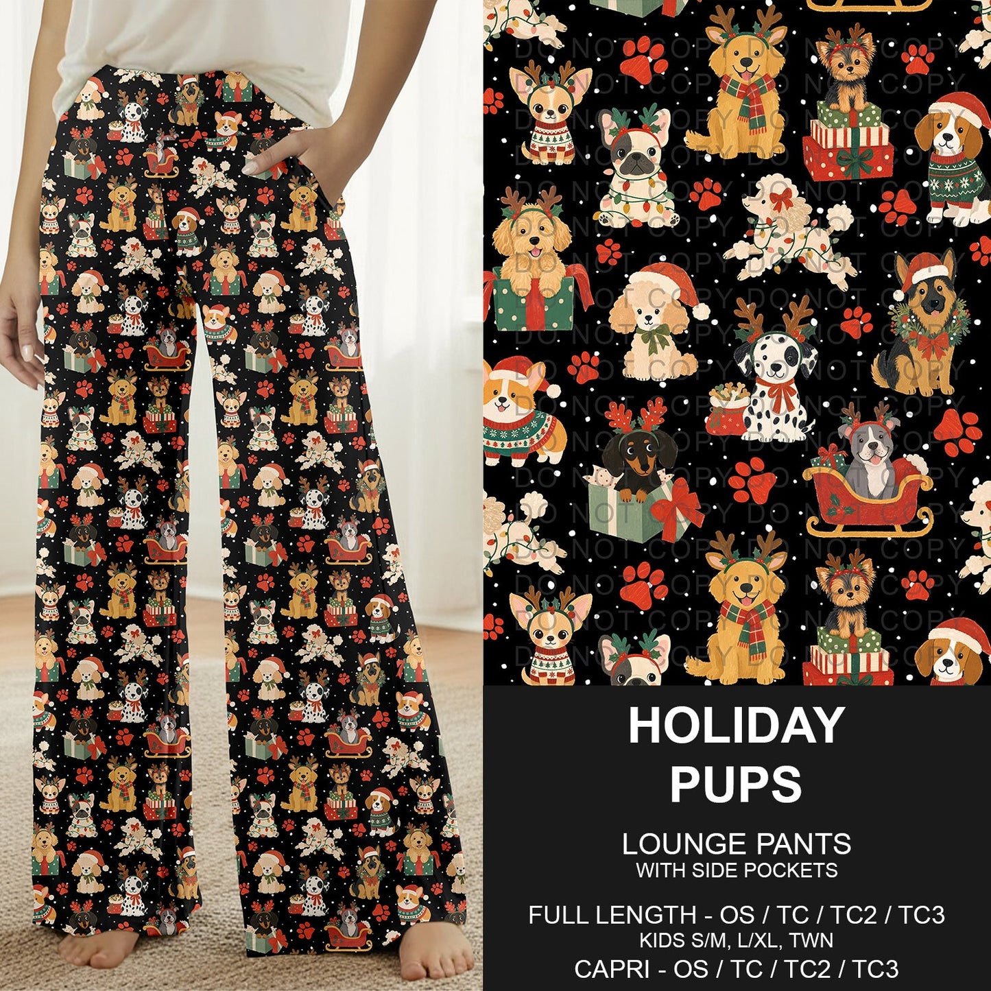 B311 - Preorder Holiday Pups Lounge Pants (Closes 9/06. ETA: mid Nov.)