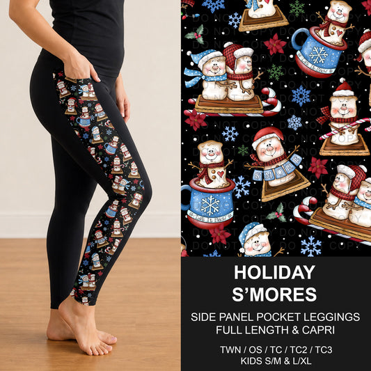 B303 - Preorder Holiday S'mores Side Panel Pocket Leggings (Closes 7/26. ETA: early Oct.)