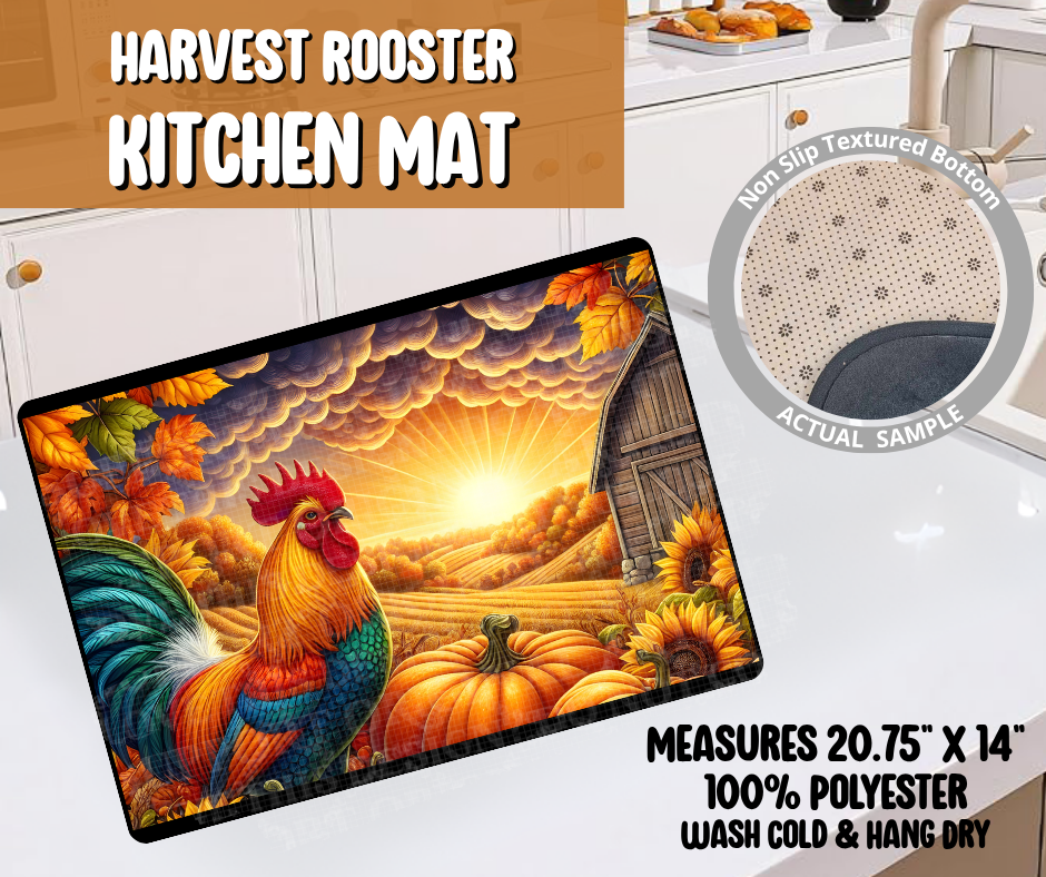 Harvest Rooster Kitchen Mat