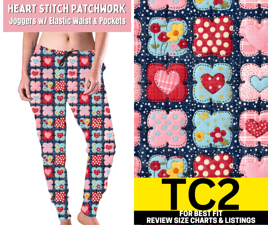 Heart Stitch Patchwork Joggers