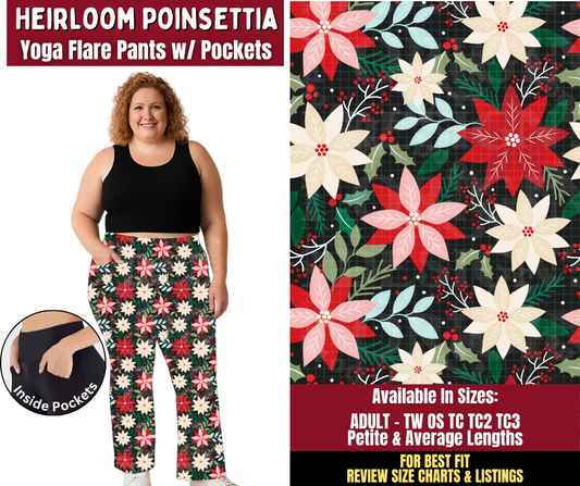 Preorder! Closes 8/24. ETA Nov. Heirloom Poinsettia Yoga Flare Pants