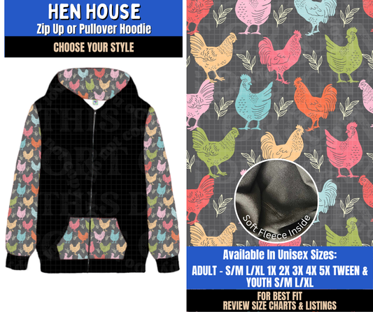 Preorder! Closes 9/10. ETA Dec. Hen House Zip-Up or Pullover Hoodie
