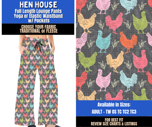 Preorder! Closes 9/10. ETA Dec. Hen House Lounge Pants Choose Fleece or Traditional