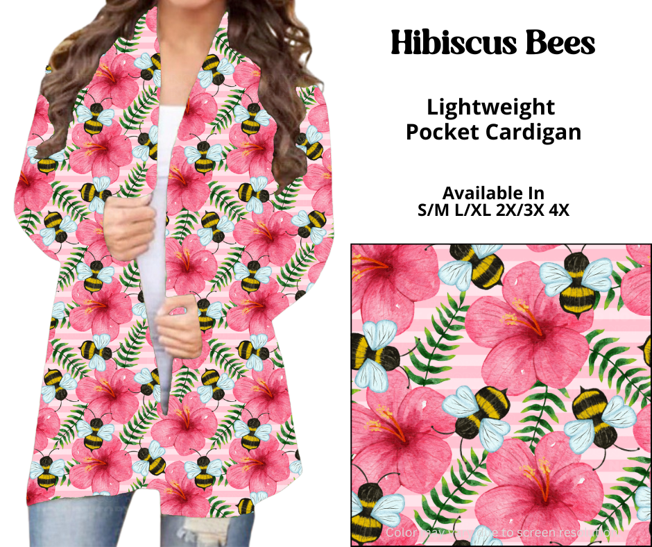 Preorder! Closes 3/26. ETA June. Hibiscus Bees Pocket Cardigan