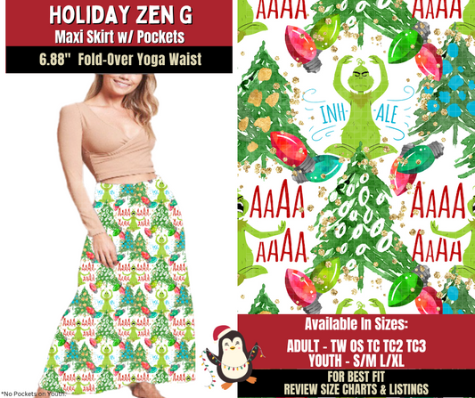 Preorder! Closes 9/4. ETA Dec. Holiday Zen G Maxi Skirt