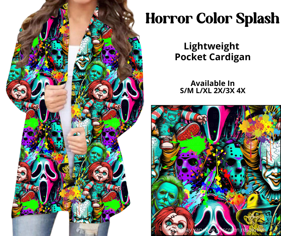 Preorder! Closes 3/26. ETA June. Horror Color Splash Pocket Cardigan