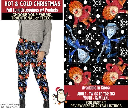 Preorder! Closes 9/4. ETA Dec. Hot & Cold Christmas Leggings Choose Fleece or Traditional