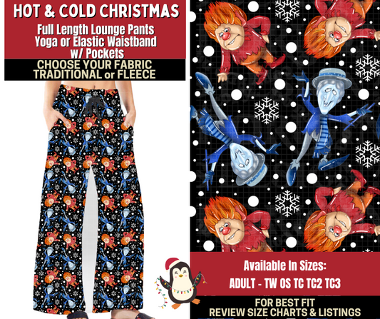 Preorder! Closes 9/4. ETA Dec. Hot & Cold Christmas Lounge Pants Choose Fleece or Traditional