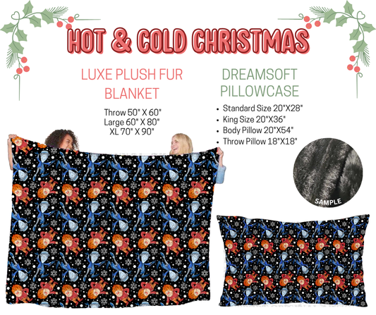 Preorder! Closes 9/3. ETA Dec. Hot & Cold Christmas Luxe Plush Fur Blanket and/or DreamSoft Pillowcase
