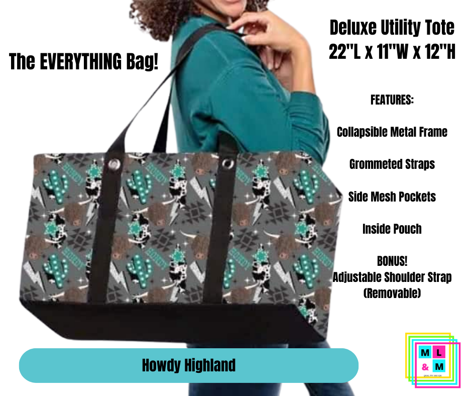 Howdy Highland Collapsible Tote