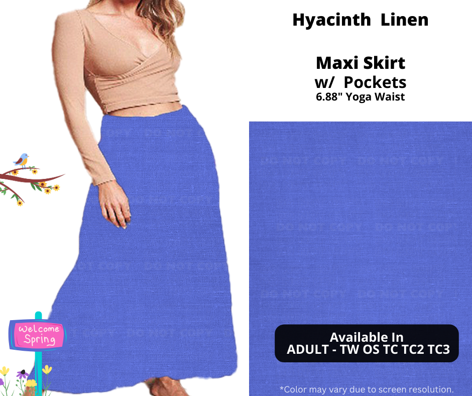 Preorder! Closes 1/15. ETA April. Hyacinth Linen Maxi Skirt