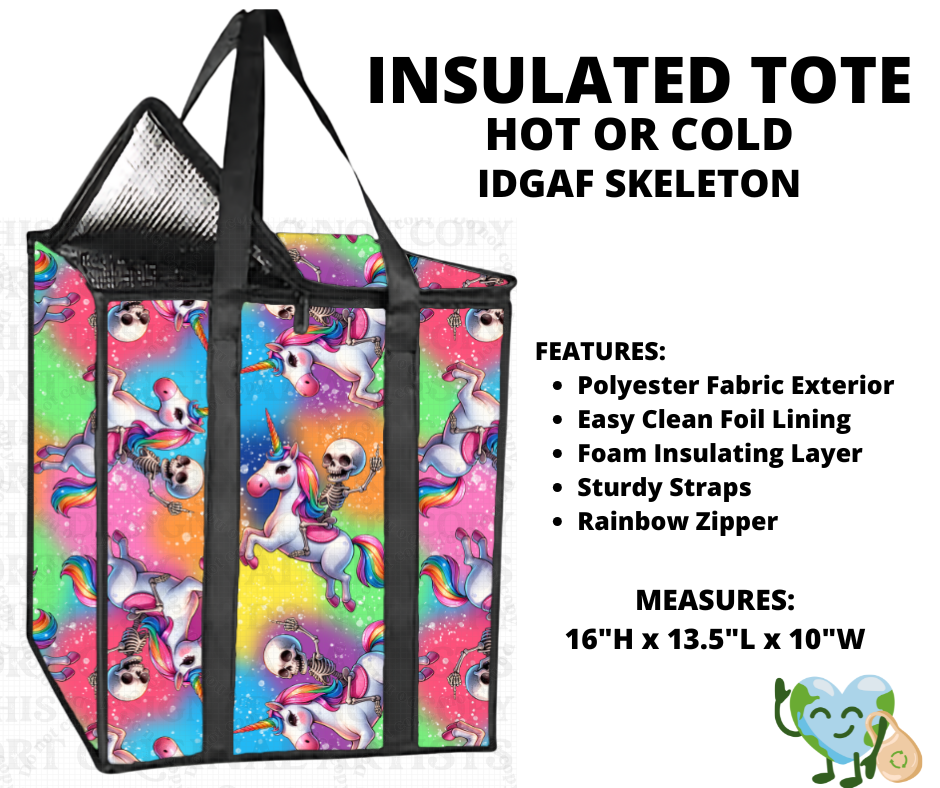 IDGAF Skeleton Insulated Tote