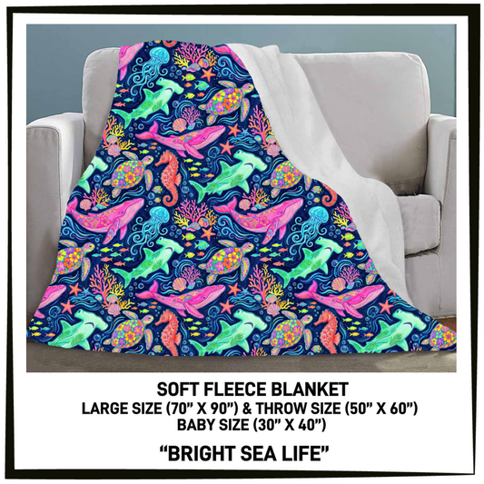 FC7B - Bright Sea Life Fleece Blanket - Preorder Closing 8/26 ETA: Late Oct