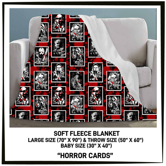 FC7B - Horror Cards Fleece Blanket - Preorder Closing 8/26 ETA: Late Oct