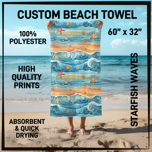 B9TW - Starfish Waves Beach Towel - Preorder Closing 6/2 ETA: Early August
