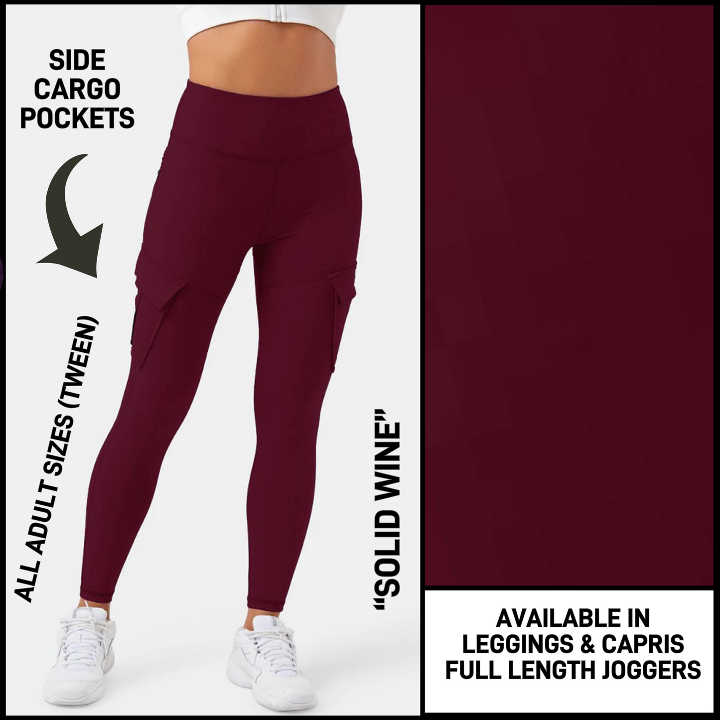 C30P - Solid Wine with Cargo Pockets - Preorder Closing 1/7 ETA: Early March