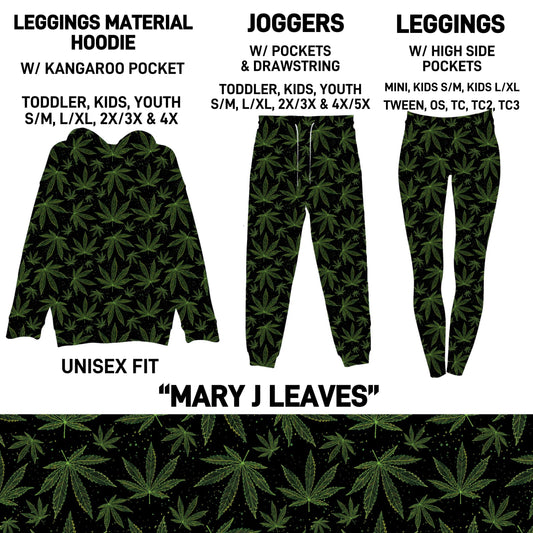 HD2S - Mary J Leaves Leggings Material Hoodie/Leggings/Full Joggers - Preorder ETA: Late Oct