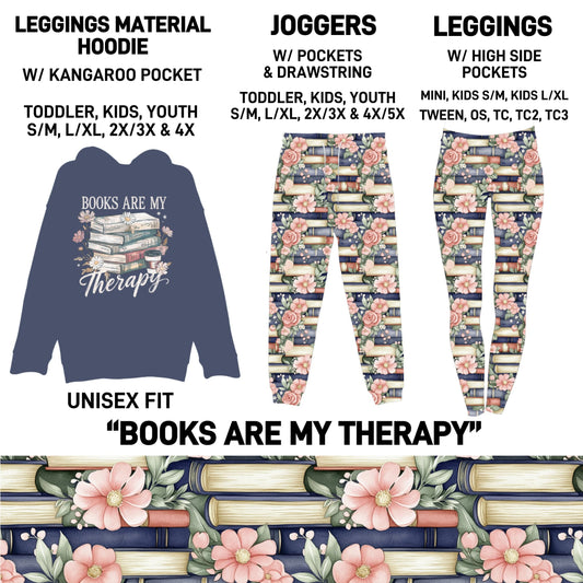 HD2S - Books Are My Therapy Leggings Material Hoodie/Leggings/Full Joggers - Preorder ETA: Late Oct