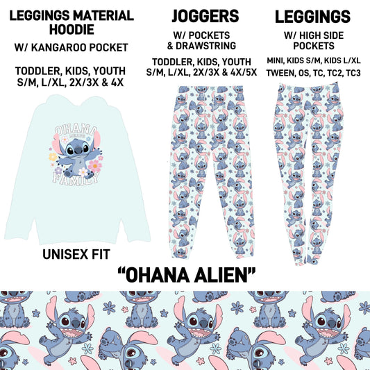 HD2S - Ohana Alien Leggings Material Hoodie/Leggings/Full Joggers - Preorder ETA: Late Oct