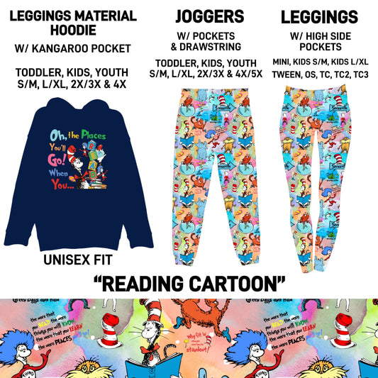 HD2S - Reading Cartoon Leggings Material Hoodie/Leggings/Full Joggers - Preorder ETA: Late Oct