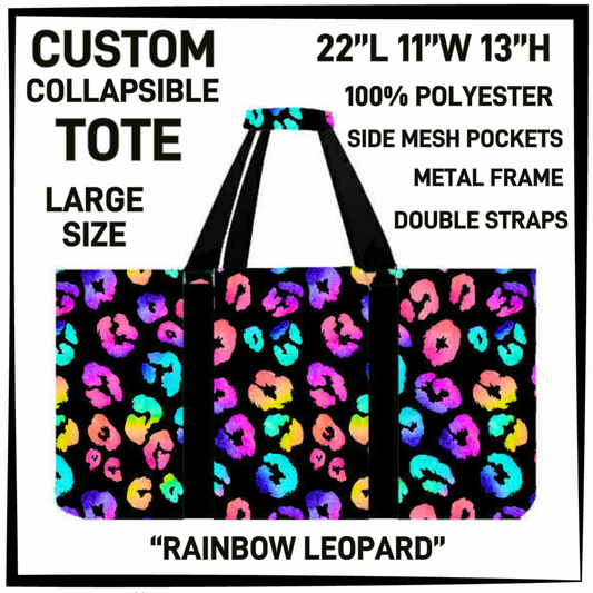 CT16 - Rainbow Leopard Collapsible Tote - Preorder Closing 1/13 ETA: Mid March