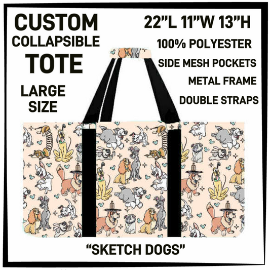 CT16 - Sketch Dogs Collapsible Tote - Preorder Closing 1/13 ETA: Mid March