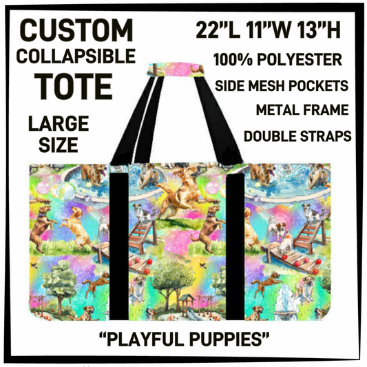 CT16 - Playful Puppies Collapsible Tote - Preorder Closing 1/13 ETA: Mid March