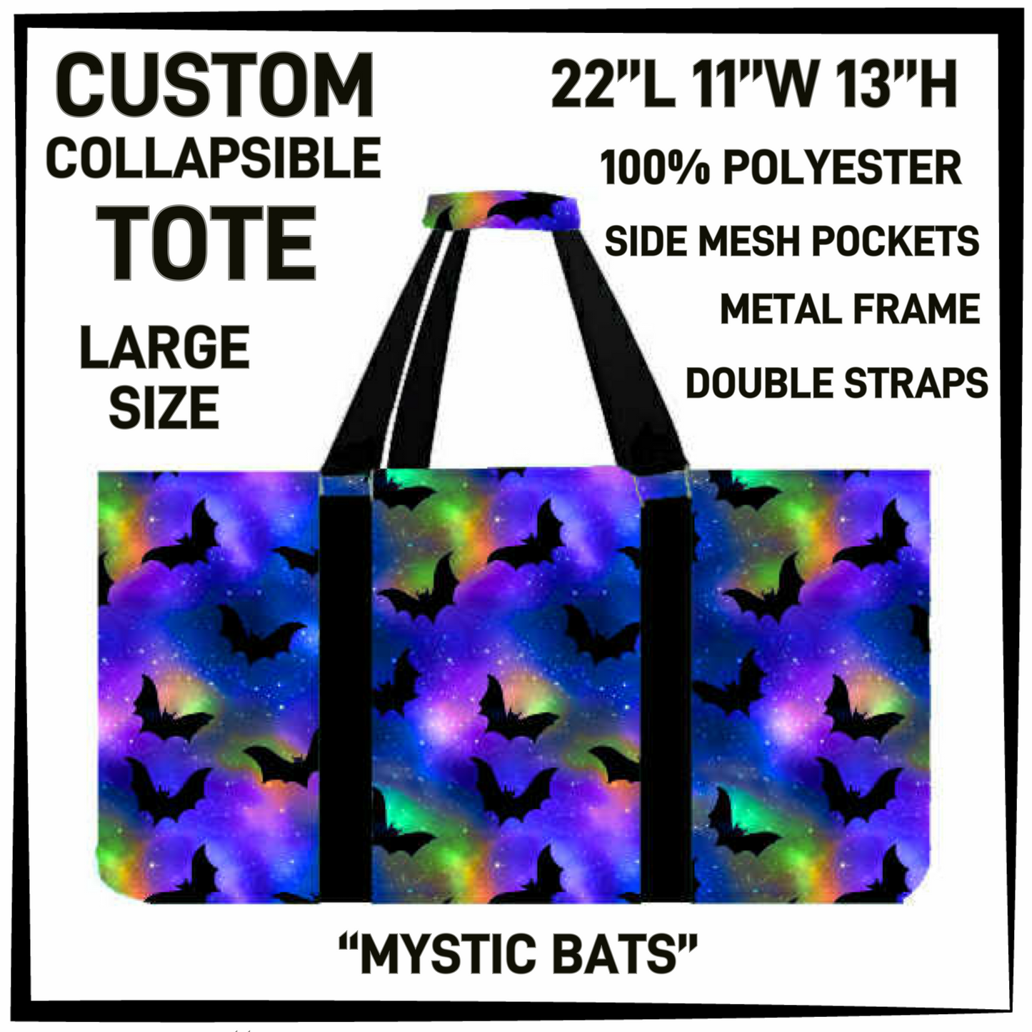 CT16 - Mystic Bats Collapsible Tote - Preorder Closing 1/13 ETA: Mid March