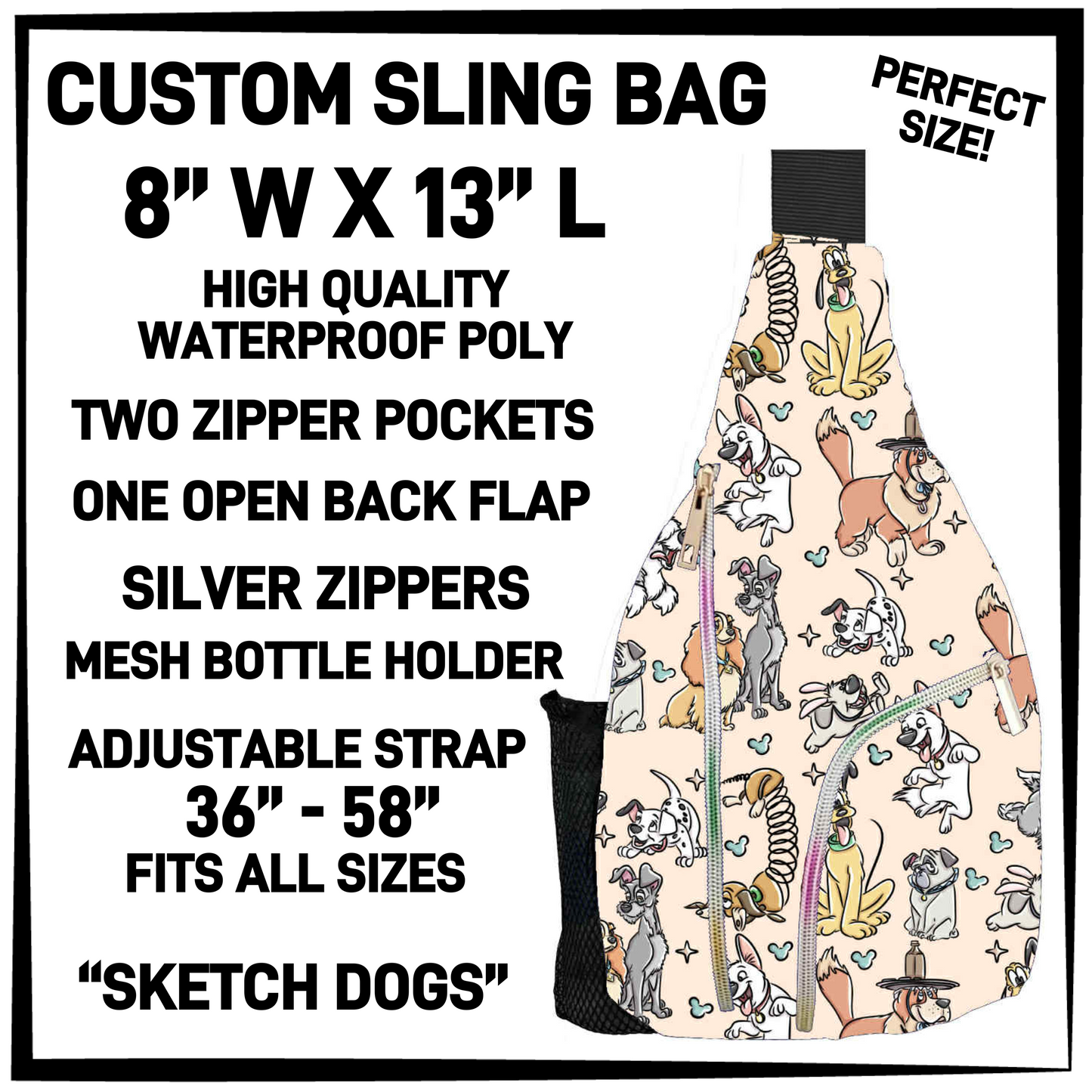 S13G - Sketch Dogs Sling Bag - Preorder Closing 1/15 ETA: Mid-March