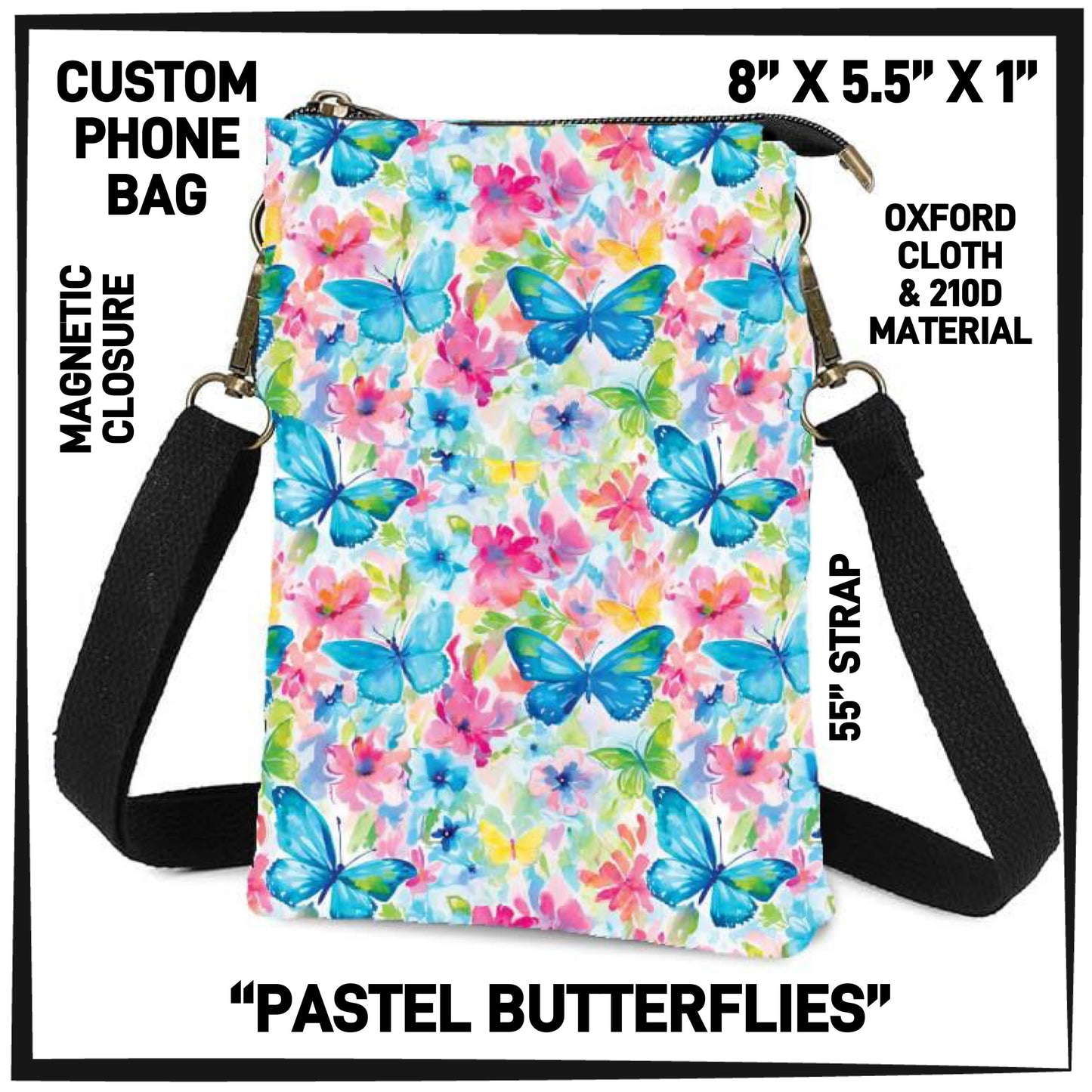 P1HB - Pastel Butterflies Phone Bag - Preorder ETA: Early July