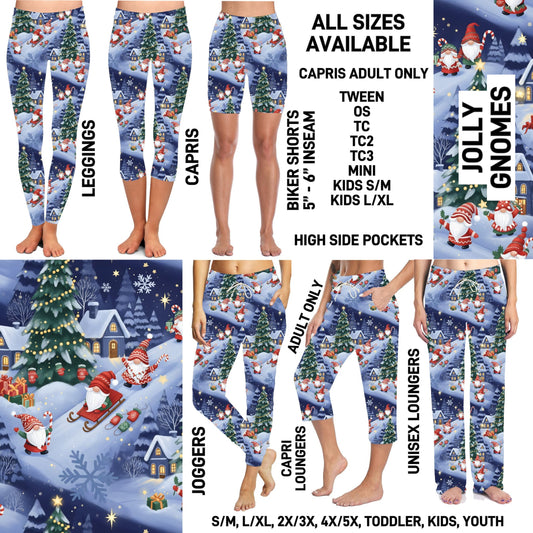264BT - Jolly Gnomes Unisex Full Joggers/Full/Capri Loungers - Preorder ETA: Early Nov