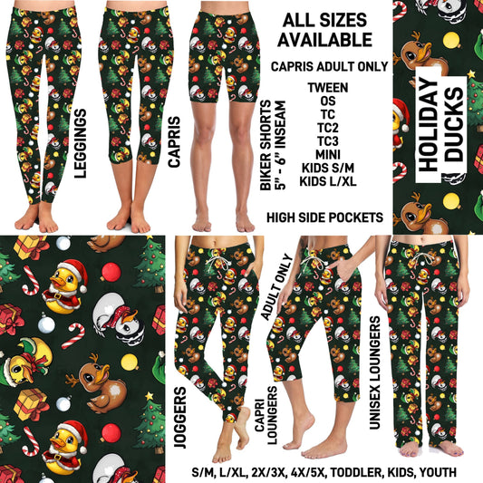 264BT - Holiday Ducks Unisex Full Joggers/Full/Capri Loungers - Preorder ETA: Early Nov