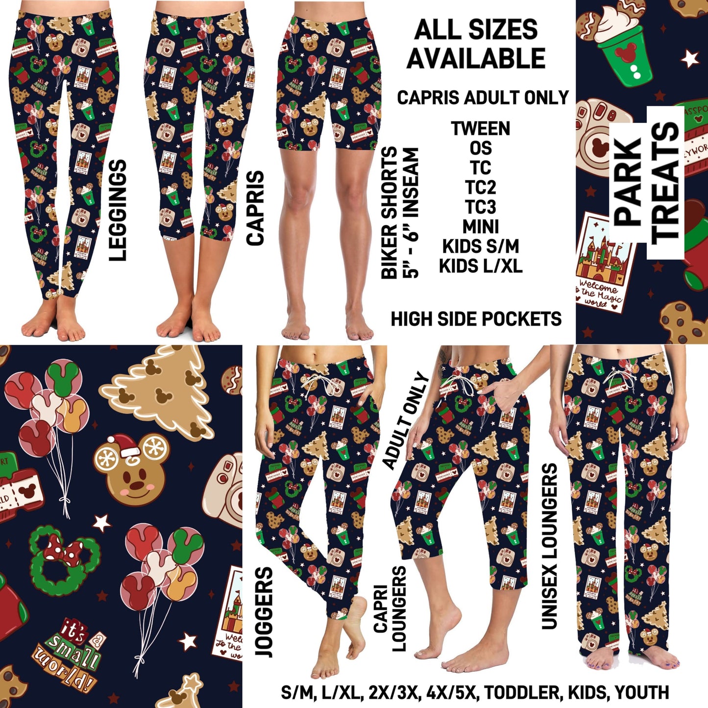 264BT - Park Treats Unisex Full Joggers/Full/Capri Loungers - Preorder ETA: Early Nov