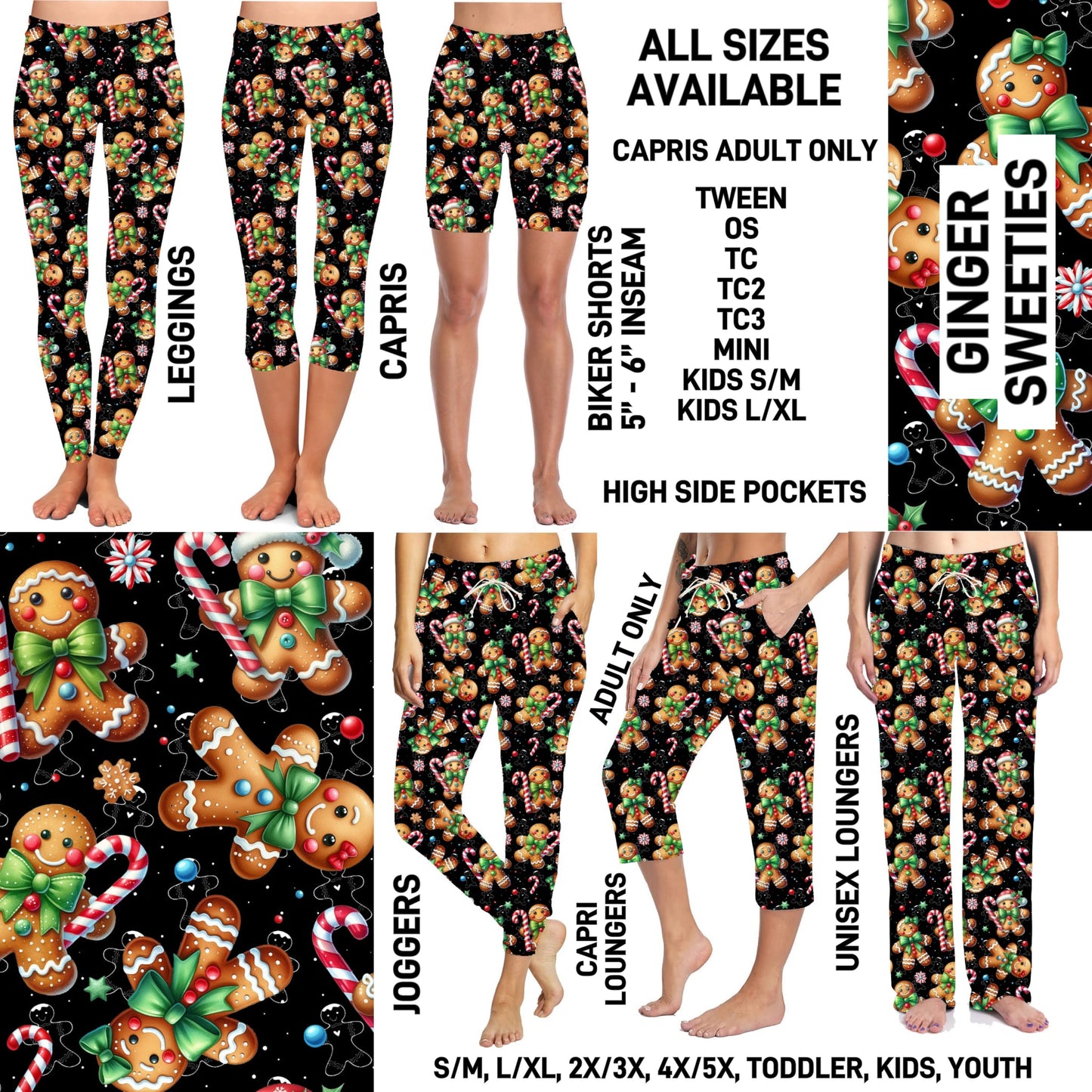 264BT - Ginger Sweeties Unisex Full Joggers/Full/Capri Loungers - Preorder ETA: Early Nov